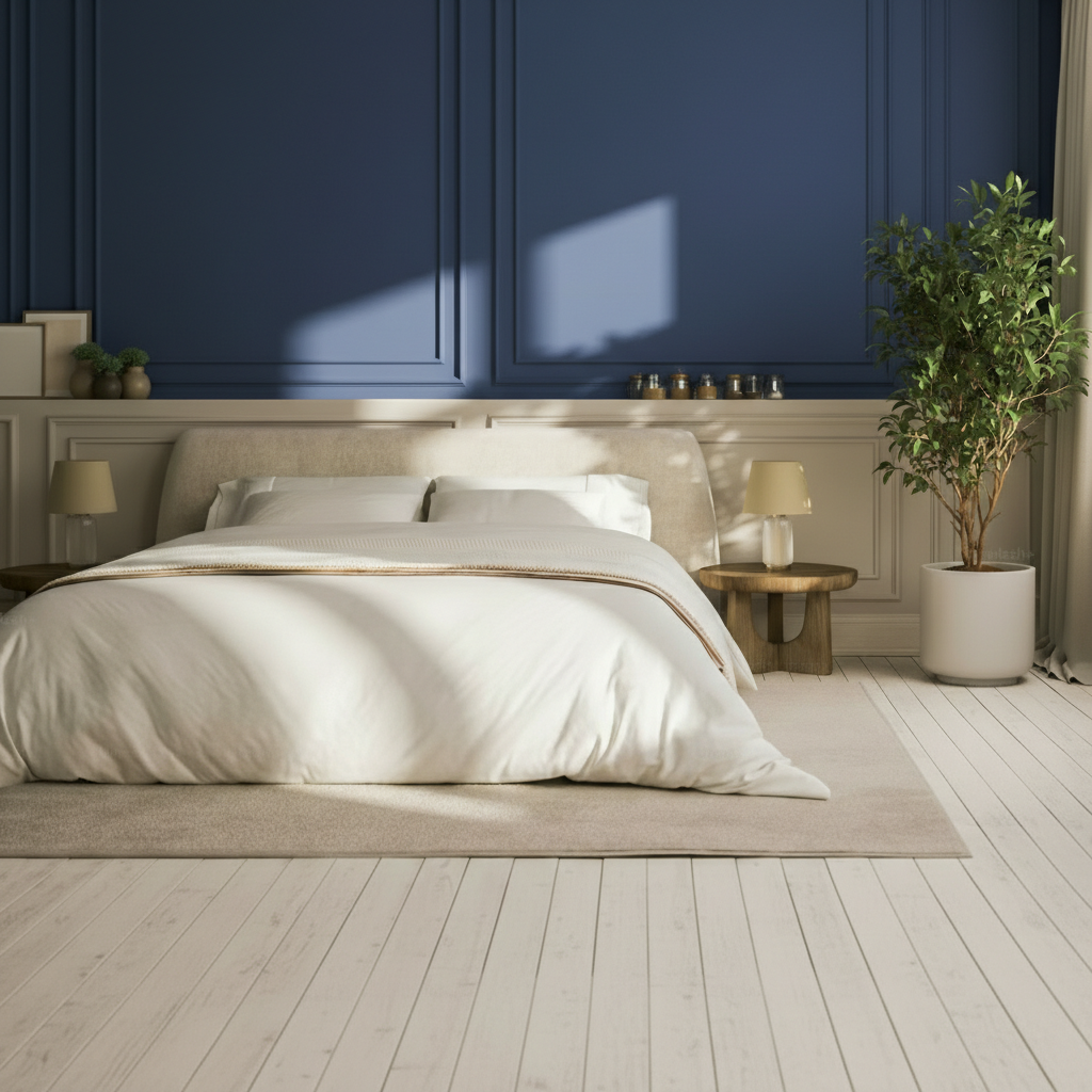 Chambre bleu profond, pour une ambiance feutrée